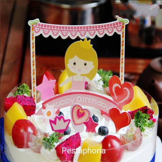 Cake Topper / Topper Kue Happy Birthday Princess Crown