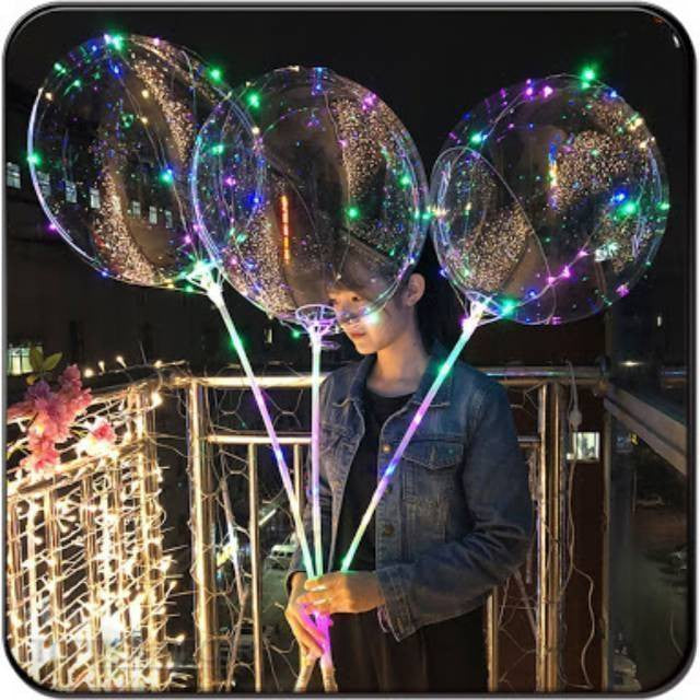 Stick/stik Balon PVC / Foil Panjang 70 cm Warna Transparan / Bening
