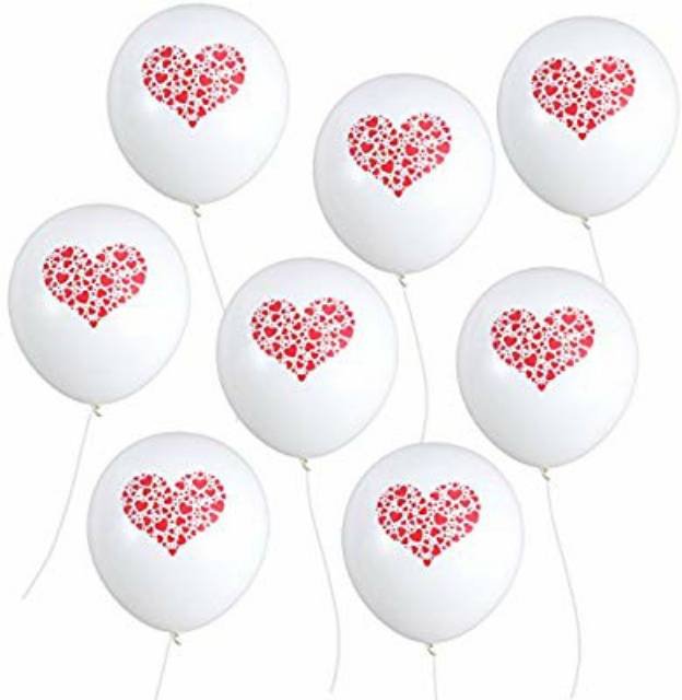 Balon Latex/Lateks Print Love/Hati 3,3 gram 12 inch