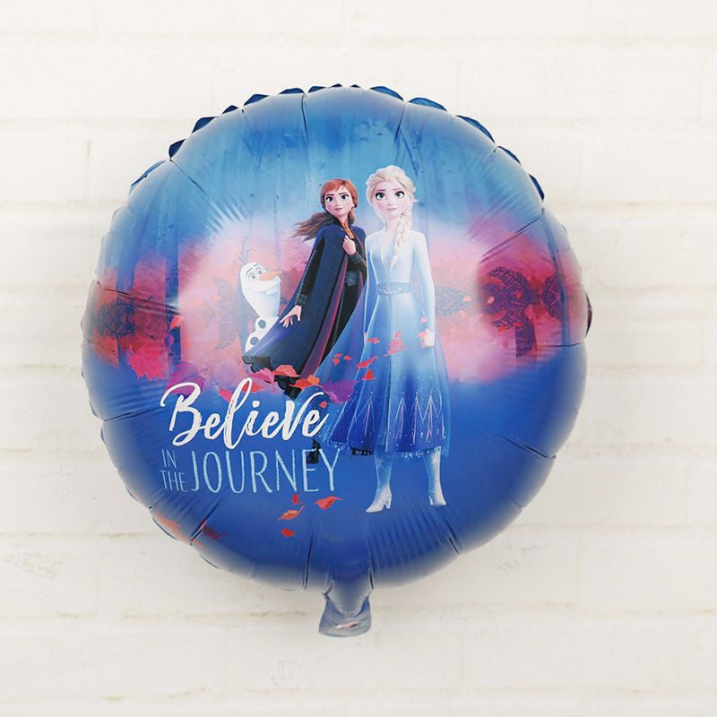 Balon Foil Frozen II / 2 Bulat Elsa Anna Lead with Courage / Believe in the Journey Size 45 cm