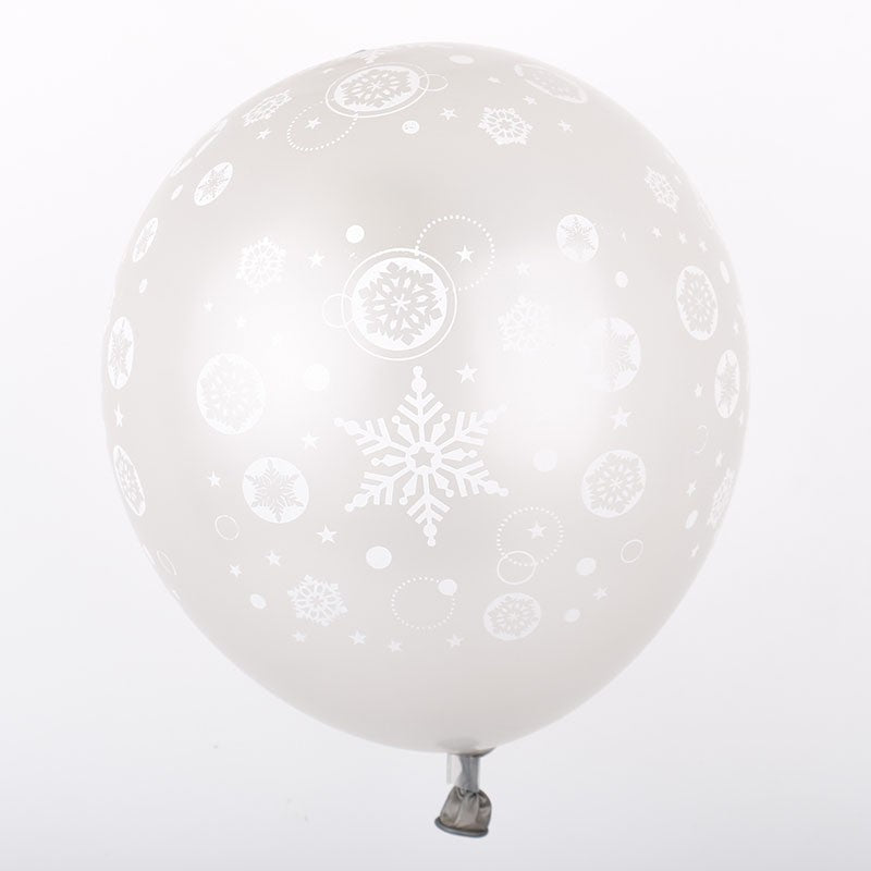 10 pcs Balon Latex Frozen Snowflake / Salju Size 12 inch