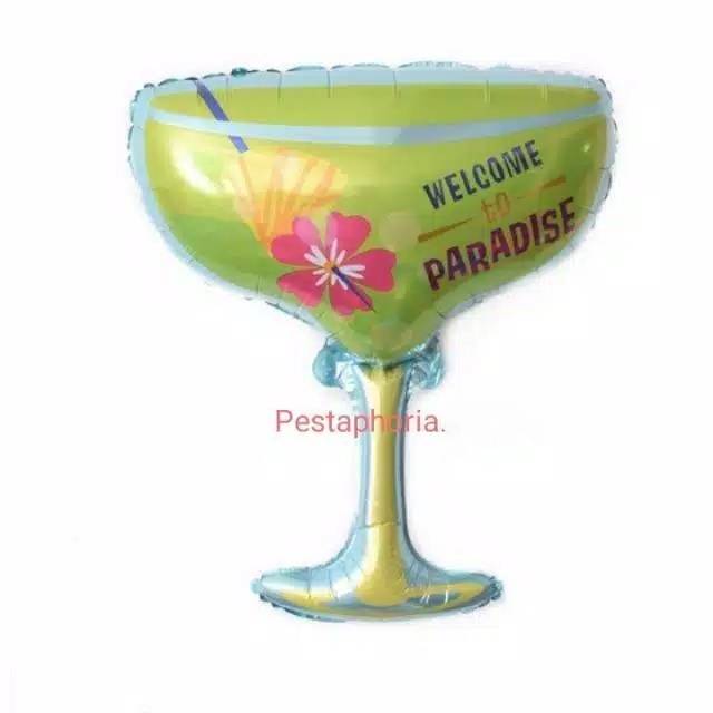 Balon Foil Glass Welcome To Paradise Jumbo Size 78 cm