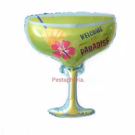 Balon Foil Glass Welcome To Paradise Jumbo Size 78 cm