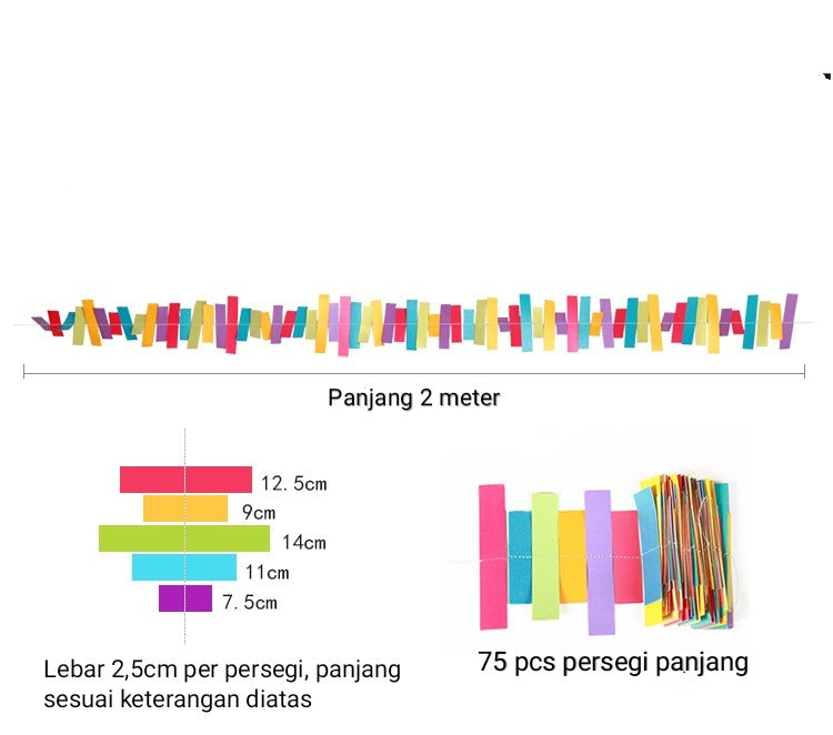 Rectangular Party Garland 2 meter