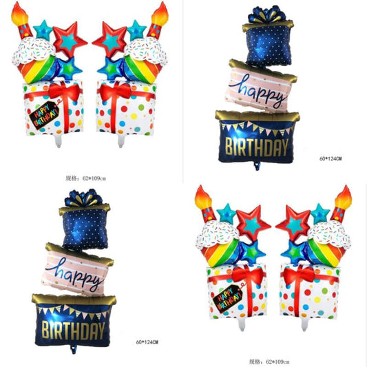 Balon Foil Birthday Gift Stacker Jumbo 109 cm