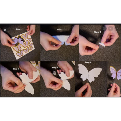 11 pcs DIY Birthday Decoration Butterfly Cake Topper / Hiasan Kue Ulang Tahun Kupu-Kupu