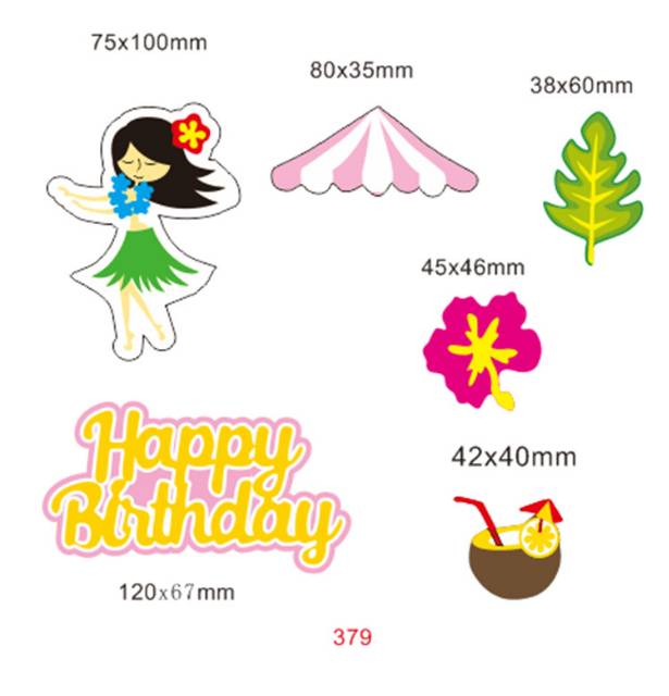 Cake Topper Happy Birthday Beach Boy / Beach Girl