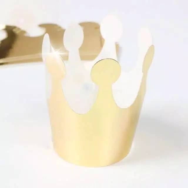( isi 10 pcs ) Party Hat Crown / Mahkota Metalik