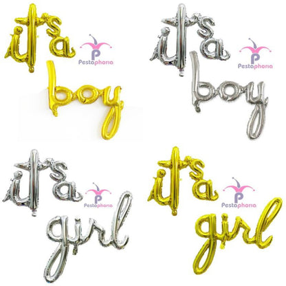 Balon Foil Huruf Latin kecil its a boy / its a girl