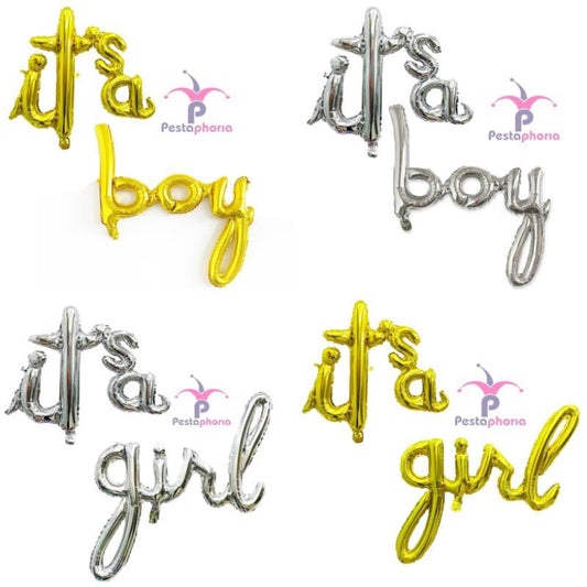 Balon Foil Huruf Latin kecil its a boy / its a girl