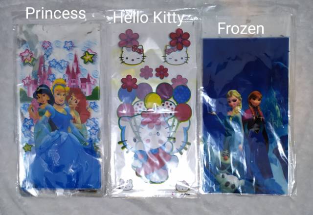 ( isi 10 pcs ) Plastik Snack Kartun / Goodie Bag Besar Size 25 cm x 50 cm /  Bingkisan Ulang Tahun / Ultah