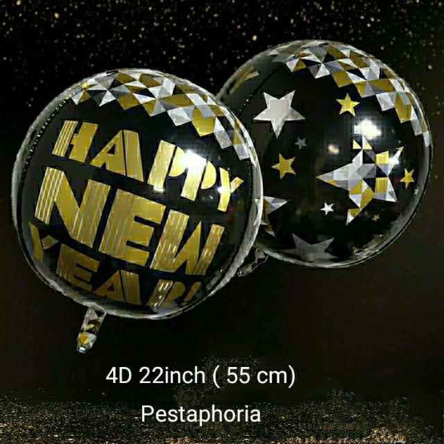 Balon Foil Happy New Year / Dekorasi Tahun Baru