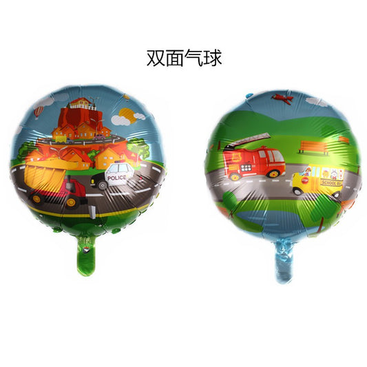 Balon Foil Bulat Transportasi Double Side 45 cm