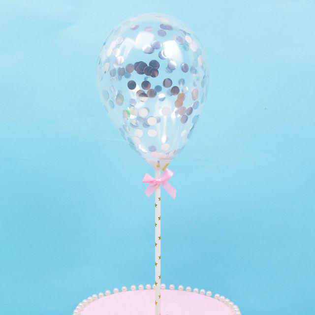 Cake Topper Balon Latex 5 inch isi Confetti u/ Hiasan Kue