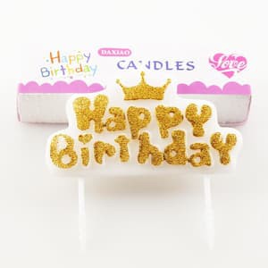 Lilin Ulang Tahun Mahkota / Crown Happy Birthday Candles Warna Gold