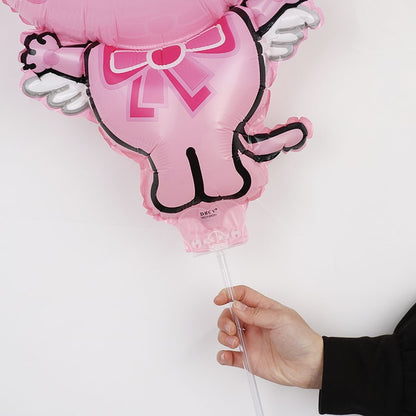 Balon Foil Angel Cat Crown Pink With Stick Size 60 cm
