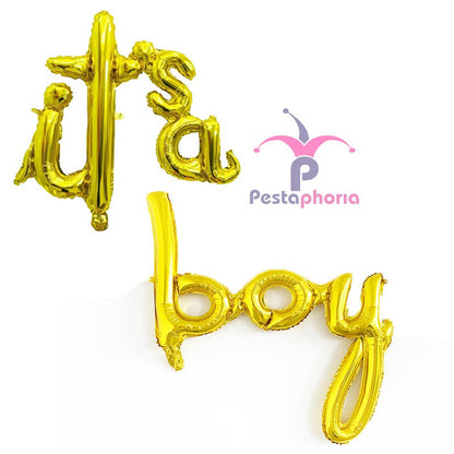 Balon Foil Huruf Latin kecil its a boy / its a girl