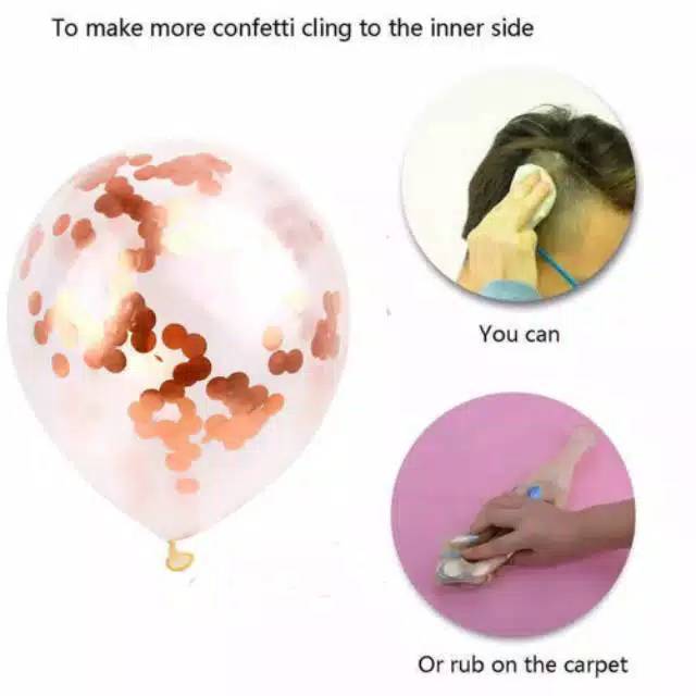 Balon Latex / Lateks Confetti Glitter 12 inch