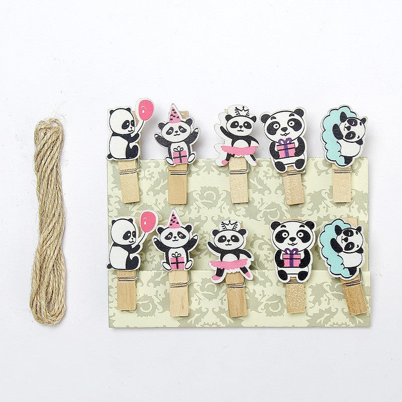 Wooden Clip Set Character / Penjepit Foto Kayu Karakter Kartun / Jepitan Kayu