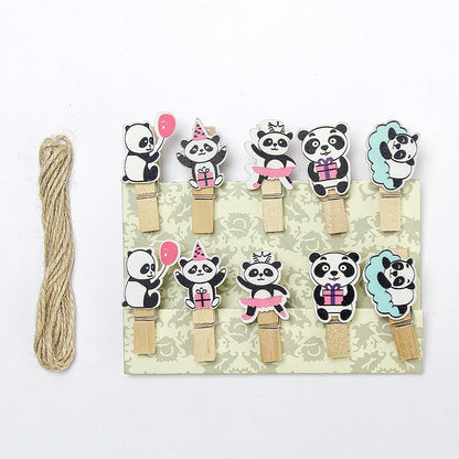 Wooden Clip Set Character / Penjepit Foto Kayu Karakter Kartun / Jepitan Kayu