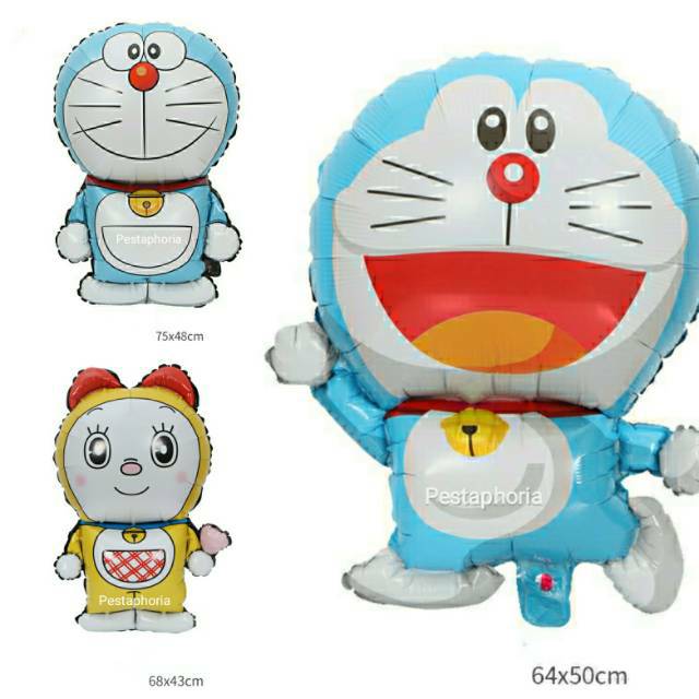 Balon Foil Doraemon & Dorami Size Medium