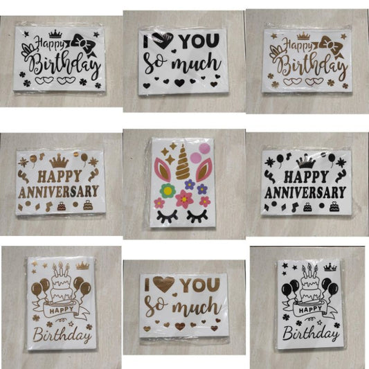 Stiker Bobo Balon PVC Ukuran 21 x 29 cm Balloon Sticker Happy Birthday/I Love You/Anniversary/Graduation