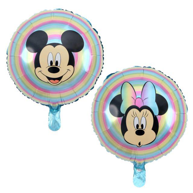 Balon Foil Bulat Mickey Minnie Mouse Double Side Rainbow Size 45 cm