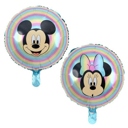Balon Foil Bulat Mickey Minnie Mouse Double Side Rainbow Size 45 cm