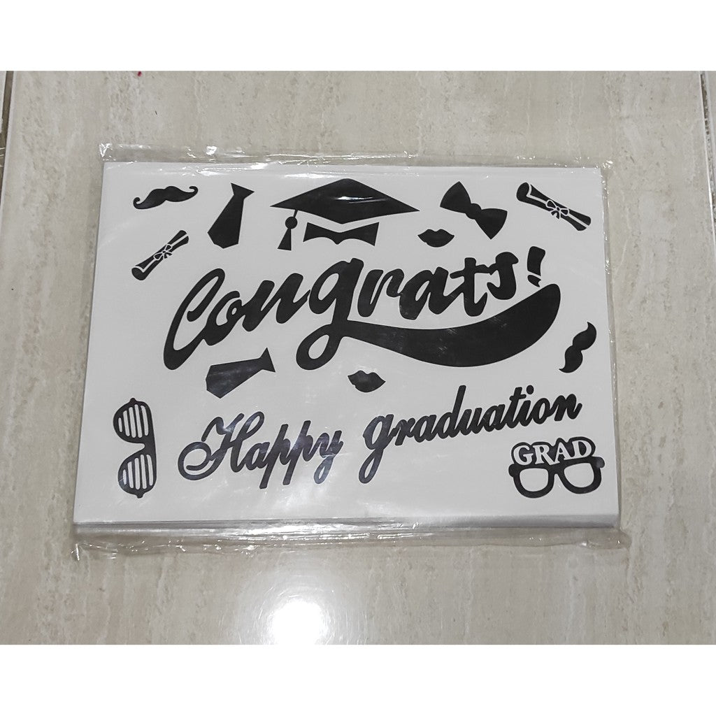 Stiker Bobo Balon PVC Ukuran 21 x 29 cm Balloon Sticker Get Well Soon/Graduation/Grad/Abjad/Congratulations