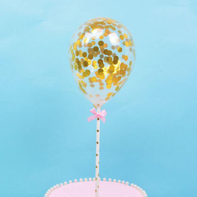 Cake Topper Balon Latex 5 inch isi Confetti u/ Hiasan Kue
