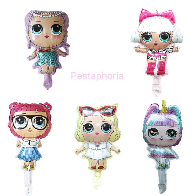 1 Set isi 5 Balon Foil LOL Surprise Doll Size Mini