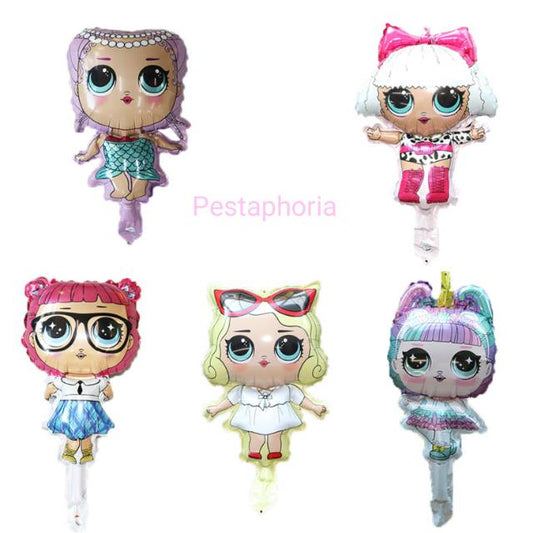 1 Set isi 5 Balon Foil LOL Surprise Doll Size Mini