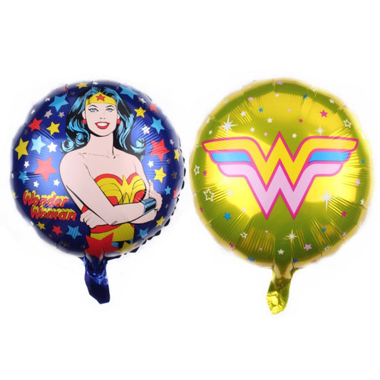 1 Set isi 2 pcs Balon Foil Wonder Woman  Bulat Size 45 cm