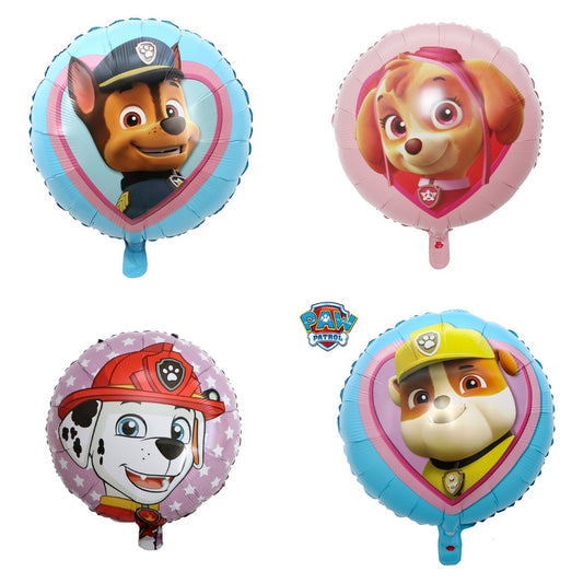 Balon Foil Paw Patrol Bulat / Round Rubble, Skye, Marshall, Chase Size 45 cm