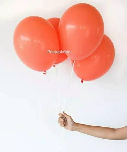 Balon Latex / Lateks Metalik 12 inch Warna Rose Gold & Coral