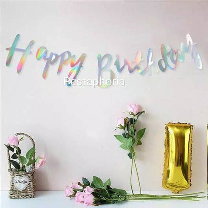 Banner HBD Happy Birthday Latin Laser Cut Sambung