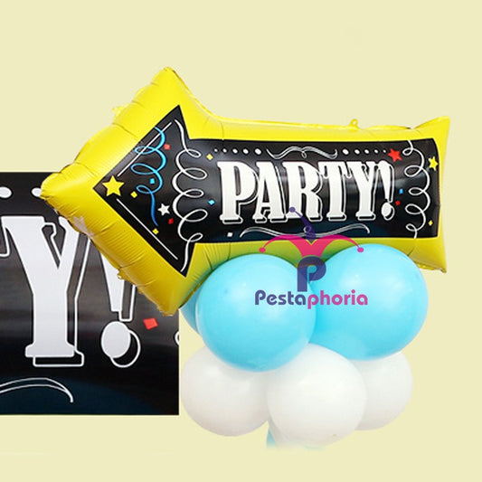Balon Foil Party Sign Arrow / Tanda Panah Jumbo Size 82 cm