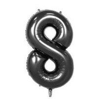 Balon Foil Angka Hitam Size 40 cm