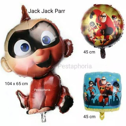 Balon Foil Incredibles Kotak / Bulat /Jack Jack Parr