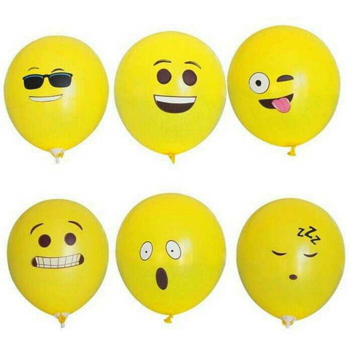 Balon Latex/Lateks Emoji Emoticon 12 inch