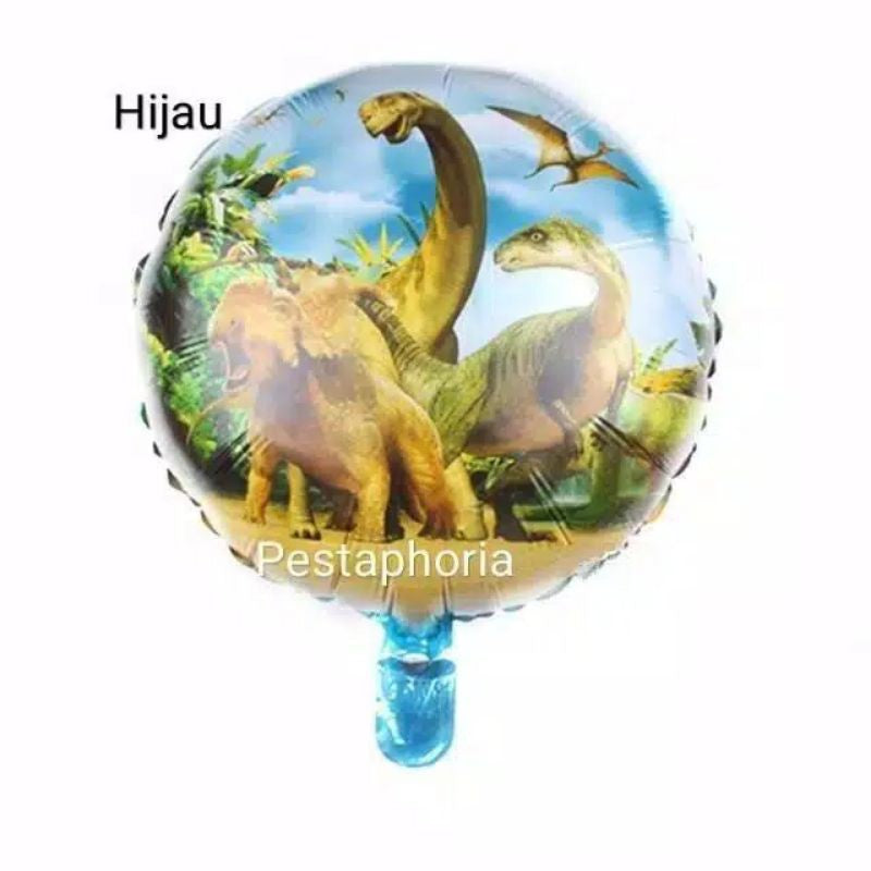 Balon Foil Bulat Dinosaurus / Dinosaur Size 45 cm
