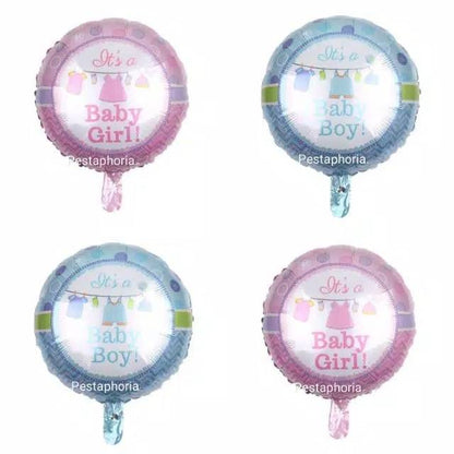 Balon Foil Bulat Clothes It's A Baby Girl  / It's A Baby Boy Size 45 cm