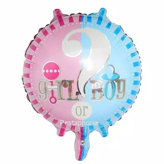 Balon Foil Bulat Baby Shower Girl or Boy Size 45 cm
