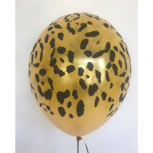 Balon Latex Satuan Motif Animal Print / Pattern Leopard Gold Size 12 inch