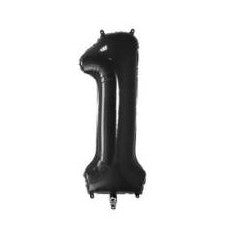 Balon Foil Angka Polos Jumbo 75 cm Warna Black / Hitam