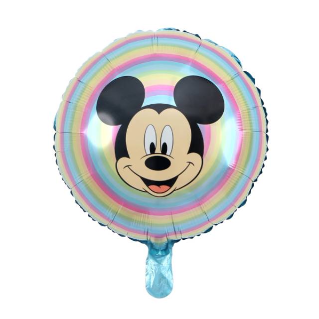 Balon Foil Bulat Mickey Minnie Mouse Double Side Rainbow Size 45 cm