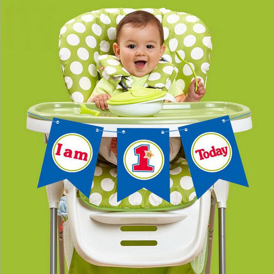 Bunting Banner / Flag I am 1 One Today Blue / Biru