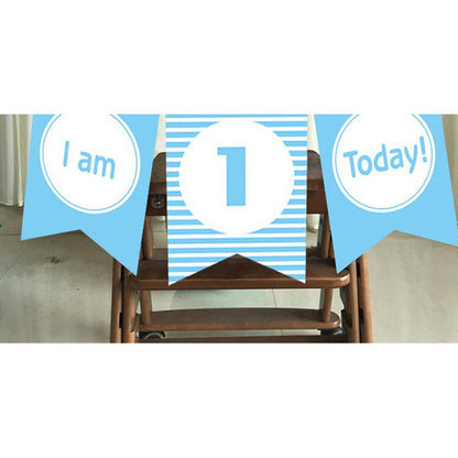 Bunting Banner / Flag I am 1 One Today Blue / Biru