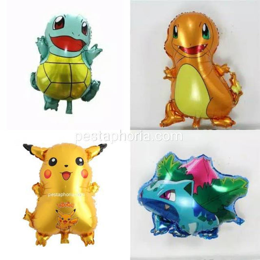 Balon Foil Pokemon Go New Pikachu Squirtle Charmander Bulbasaur Jumbo