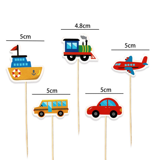 1 Pack isi 5 pcs Cake Topper / Hiasan Kue Transportasi